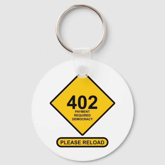 Chaveiro Erro 402: Democracia necessária ao pagamento (Frente)