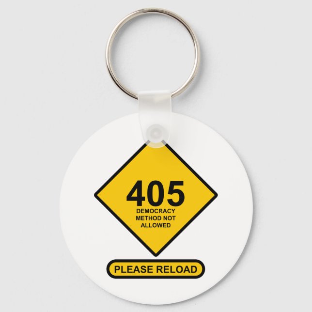 Chaveiro Erro 405: Método de Democracia Não Permitido (Frente)