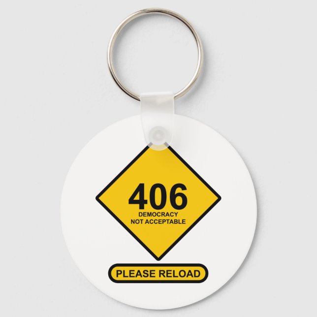 Chaveiro Erro 406: Democracia não aceitável (Frente)