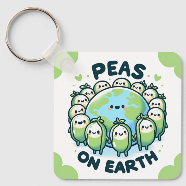 Chaveiro Ervilhas na Terra - Funny Holiday Pun (Frente)