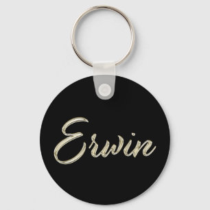 Chaveiro Erwin Name whitegold Button Schlüsselanhänger