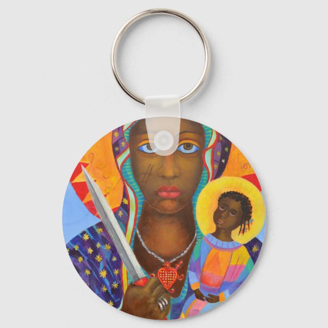 Chaveiro Erzulie Dantor Black Madonna Voodoo New Orleans (Frente)