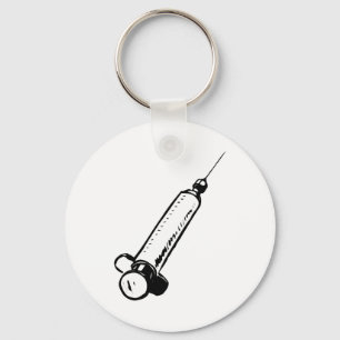 Chaveiro Esboço Clássico de Seringa Equipamento Médico