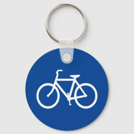 Chaveiro Esboço de Bicicleta Azul Escuro e Branco