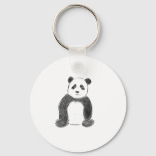Chaveiro Esboço do panda bonito preto e branco
