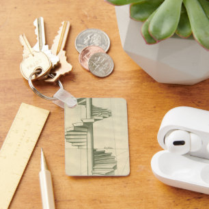 Chaveiro Escadas Arquitetônicas Vintage, Escada em Espiral