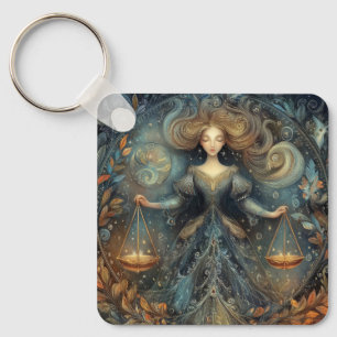 Chaveiro Escamas de Libra Zodíaco Astrologia Aniversário Mí