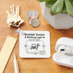 Chaveiro Escocês Terrier Barking Logic Funny Dog Sarcastic