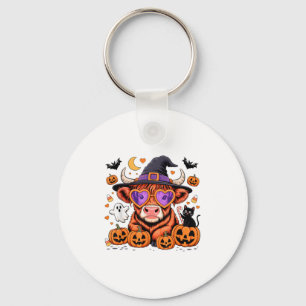 Chaveiro Escócia Highland Cow Ghost Pumpkin Candy Hallowee