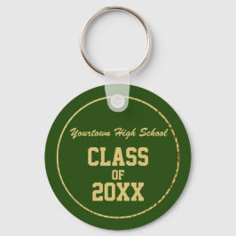 Chaveiro Escola de Graduação e Ano Verde e Dourado