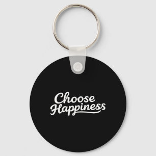 Chaveiro Escolha Feliz - Felicidade Minimalista Retro