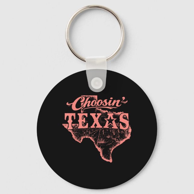 Chaveiro Escolhendo Texas Lone Star Estado de Espírito Ocid (Frente)