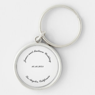 Chaveiro Escrito personalizado Elegante Nome Data do casame