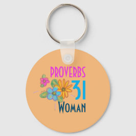 Chaveiro Escritura da Bíblia Cristã Floral MULHER DE PROVÉR
