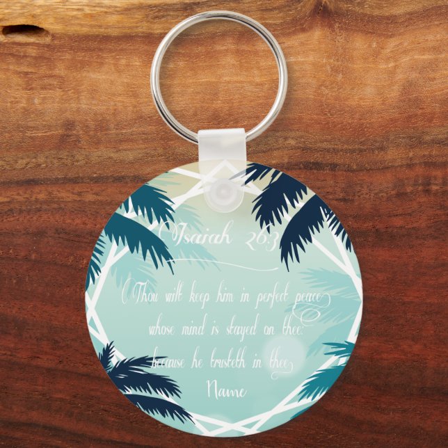 Chaveiro Escritura de bíblia Isaiah 26:3 (Frente)