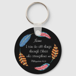 Chaveiro Escritura de bíblia Philippians 4:13 Força do Cris