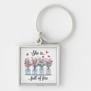 Chaveiro Escritura de borboleta/Bíblia floral Inspiracional