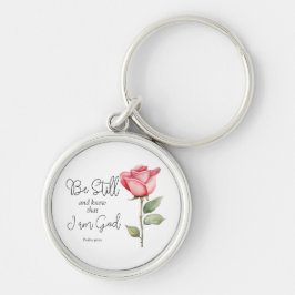Chaveiro Escritura Esteja quieta e saiba que eu sou Deus Fl