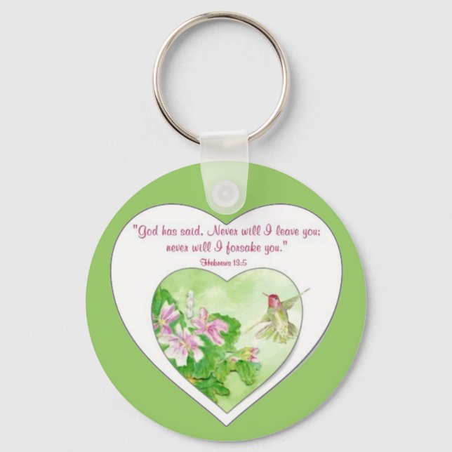 Chaveiro Escritura Hebraica 19:5 Nunca te deixarei (Frente)