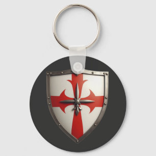 Chaveiro escudo cruzador com uma espada vermelha