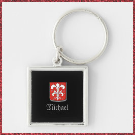 Chaveiro Escudo de Cavaleiro Medieval Vermelho e Preto Masc