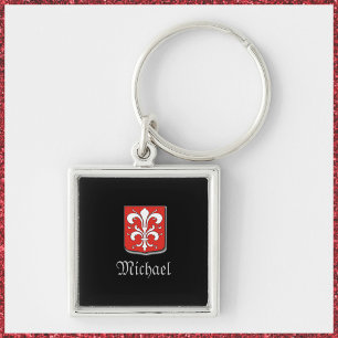 Chaveiro Escudo de Cavaleiro Medieval Vermelho e Preto Masc