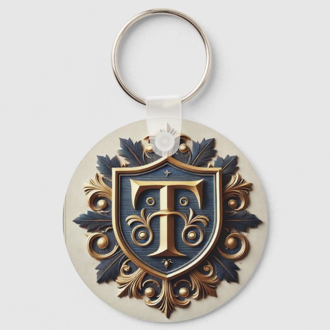Chaveiro Escudo Heráldico Ornado Elegante (Frente)