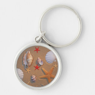 Chaveiro Escudos e estrela do mar do mar arranjados na