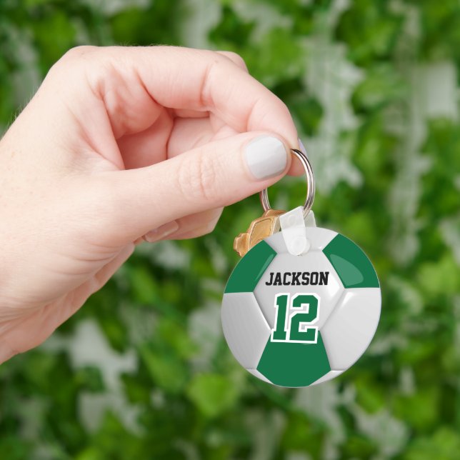 Chaveiro Escuro Verde e Branco Futebol ⚽ Bola (Mão)