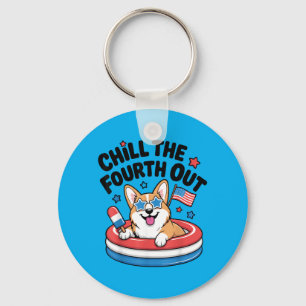 Chaveiro Esfrie O Quarto Fora Lindos Corgi Patriótico 4 De