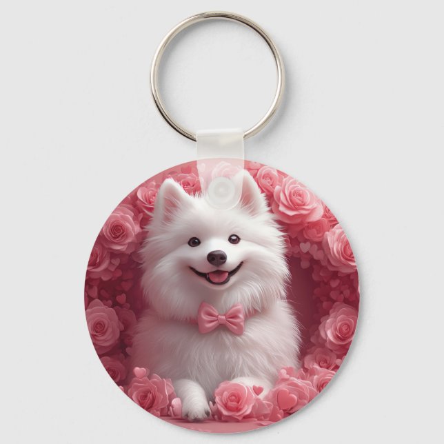 Chaveiro Eskimo Americano com Rosas - Dia dos Namorados (Frente)