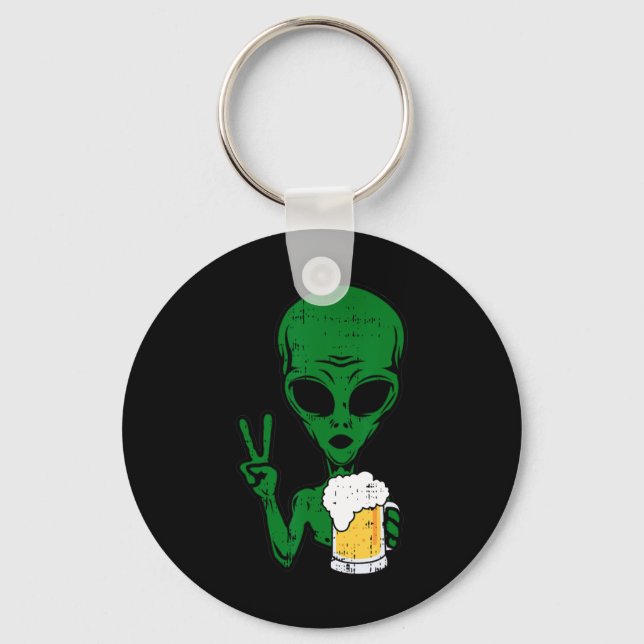 Chaveiro Espaço-51 Cerveja Alienígena Sinal de Paz Hallow B (Frente)