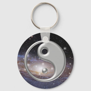 Chaveiro Espaço de prata da galáxia de Ying Yang