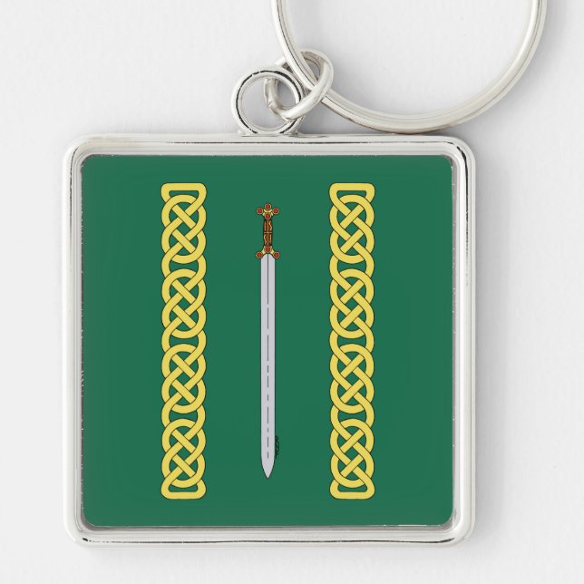 Chaveiro Espada Celta Antiga e Knotwork (Frente)