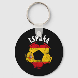 Chaveiro Espanha Bandeira Espanha Jogador de Futebol Orgulh