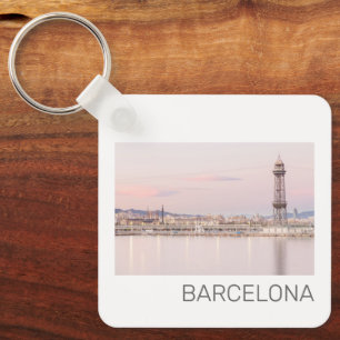 Chaveiro Espanha Catalunha de Barcelona Skyline Sunset