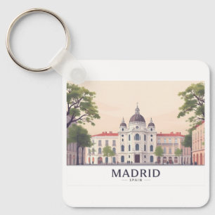 Chaveiro Espanha de Madrid Palácio Real Óleo de Pastel Desi