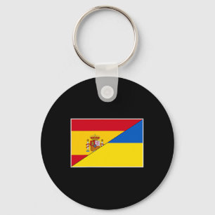 Chaveiro Espanha Ucrânia Bandeira Espanhola Ucraniana Apoio