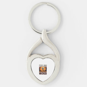 Chaveiro Espantalho de Halloween se Sentindo Malvado Vintag