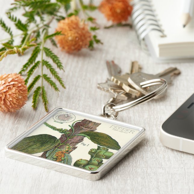 Chaveiro Especiarias de Comidas de vindima, pimenta preta (Lateral)