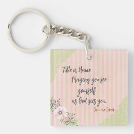 Chaveiro Espelho compacto de citação de oração personalizad