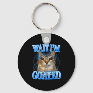 Chaveiro Espera gato goated bobo meme de gato engraçado hom