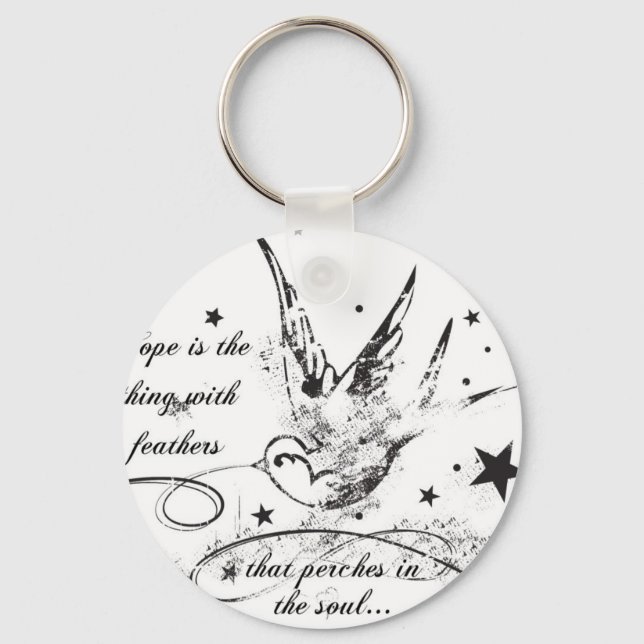 Chaveiro Esperança é a coisa com as penas (Frente)