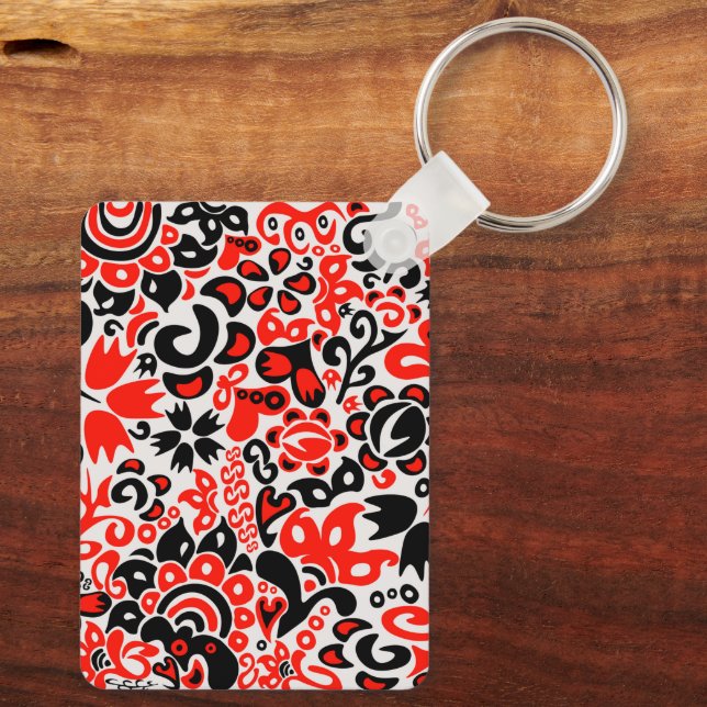 Chaveiro Espetáculo floral de arte popular ucraniana (Verso)