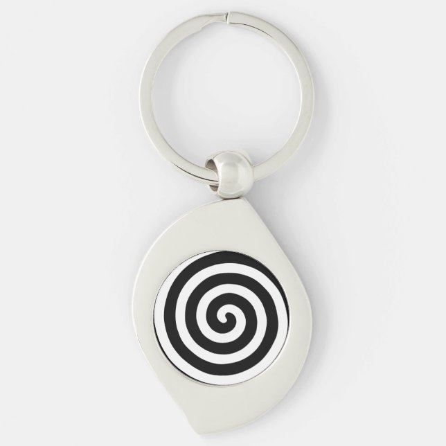Chaveiro Espiral Concentrado em Preto e Branco (Frente)