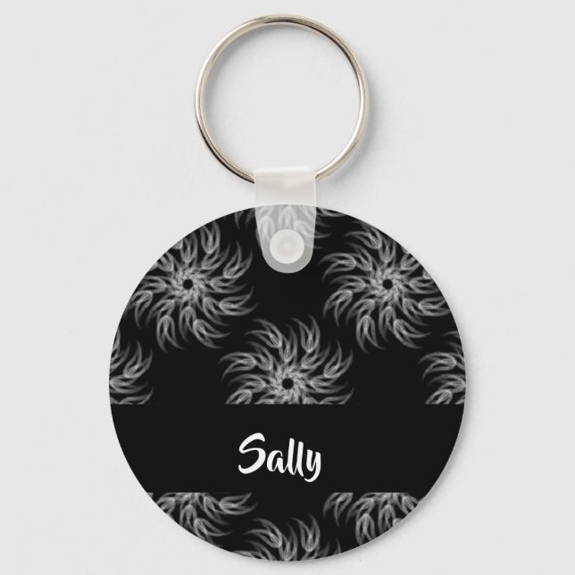 Chaveiro Espiral de nome personalizado em preto (Frente)