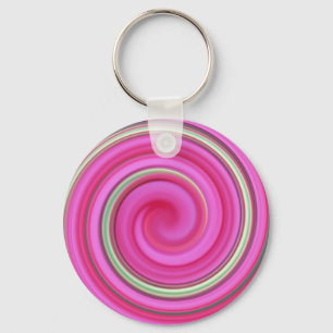 Chaveiro Espiral rosa e verde