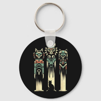 Chaveiro Espíritos Totem de Gato - Vintage Halloween Gato A