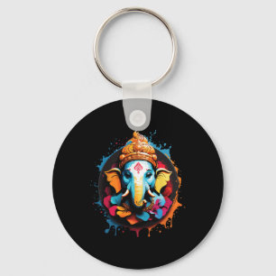 Chaveiro Espiritual Hindu Ganesh Retro Festival Diwali Yoga