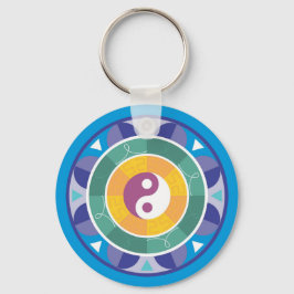 Chaveiro Espiritual Mandala Rainbow Cores Chineses Yin Yang